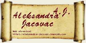 Aleksandra Jačovac vizit kartica